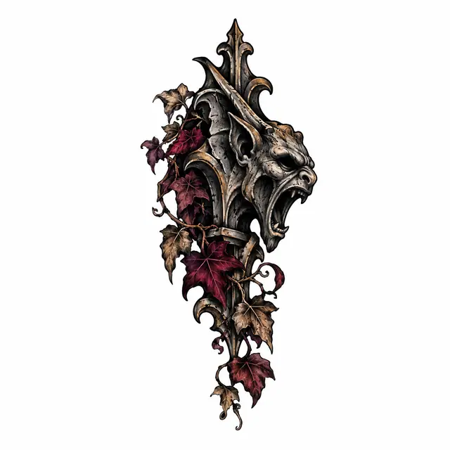 Neo-traditional gargoyle tattoo design for the wrist