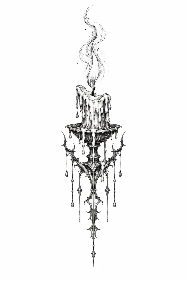 Fine-line memento mori tattoo design for the hand