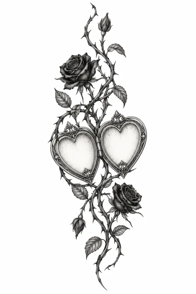 Fine-line Victorian gothic tattoo design for the forearm