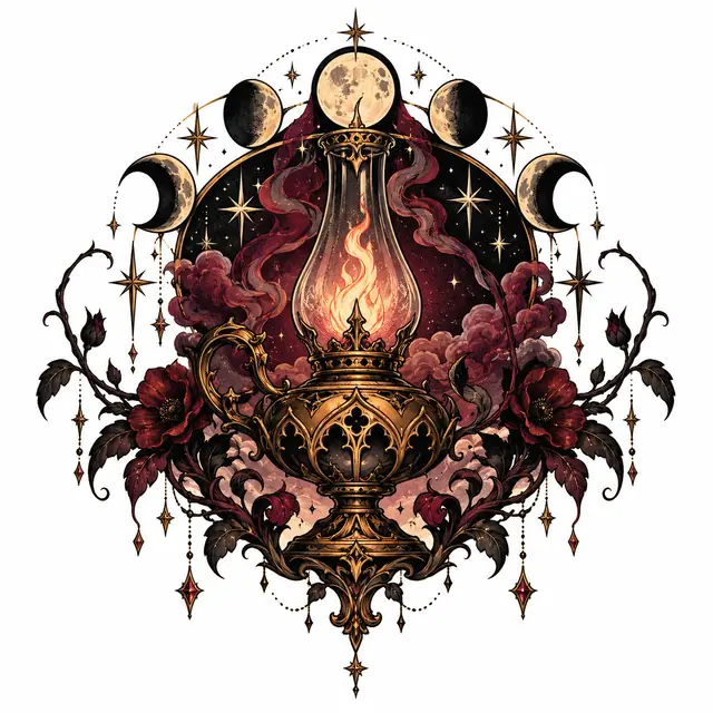 Neo-traditional Victorian gothic tattoo design for the shoulder